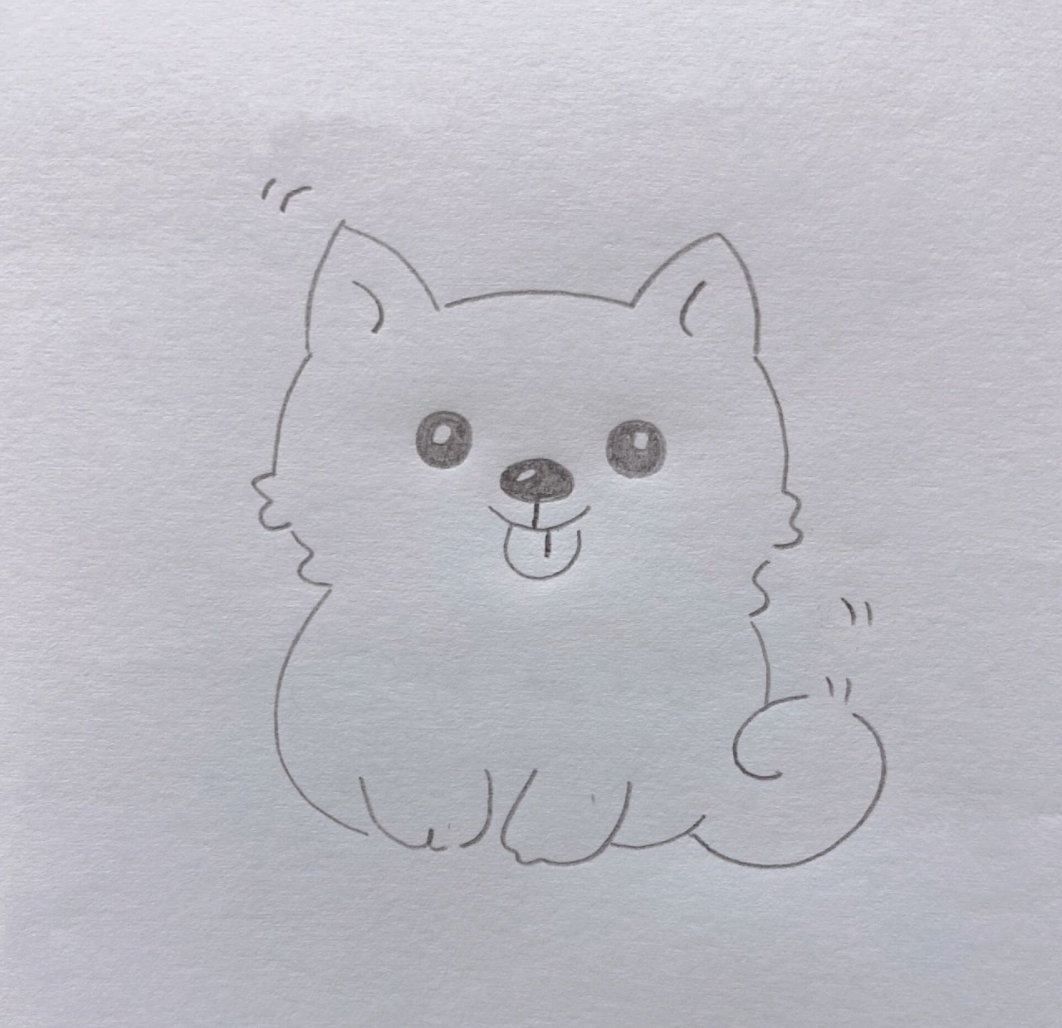 创意简笔画教学：用数字6画出萌趣小狗-3