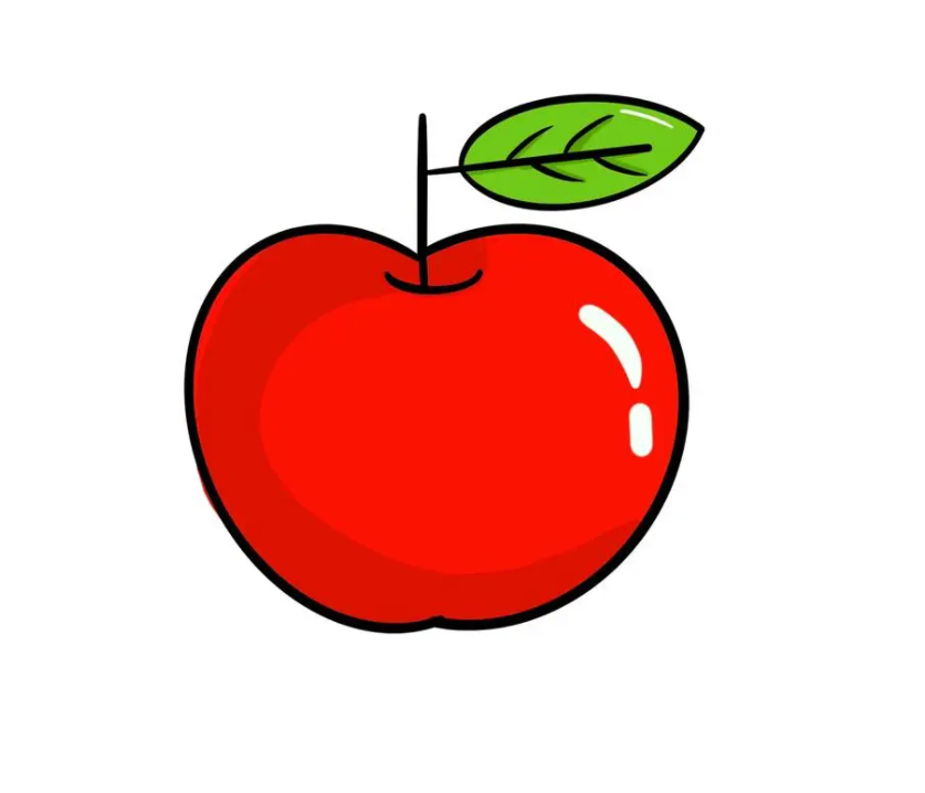 幼儿绘画启蒙：数字5变形简笔画之苹果篇-2