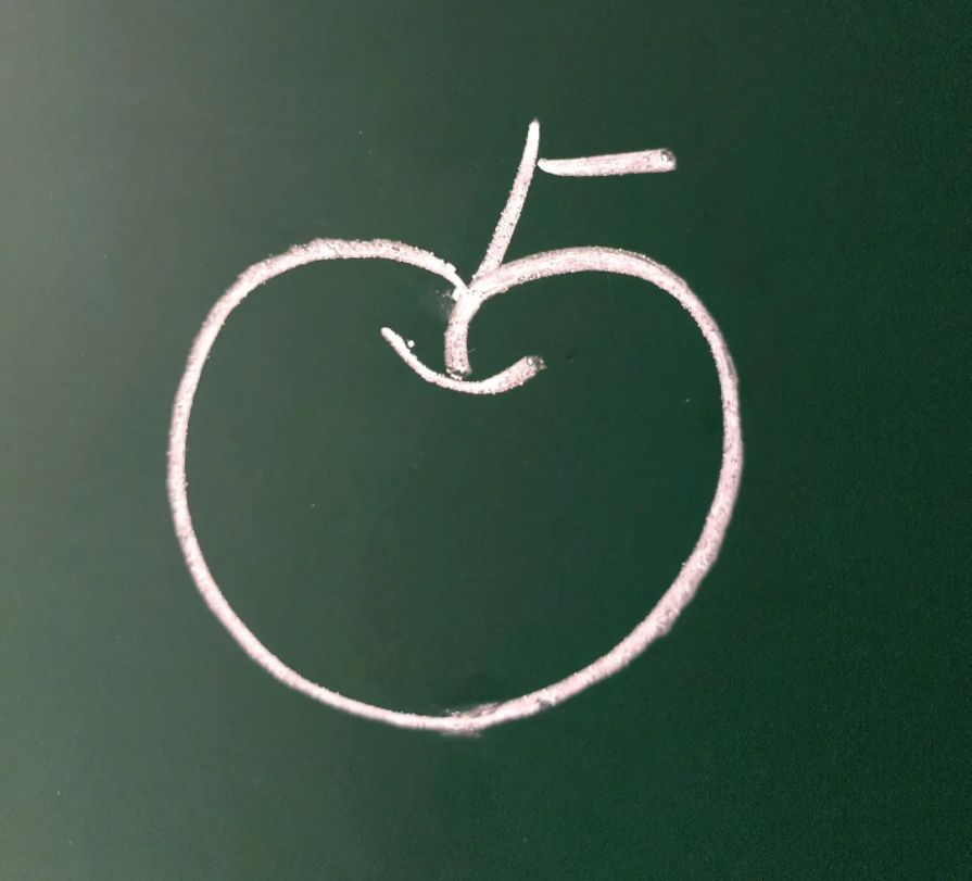 幼儿绘画启蒙：数字5变形简笔画之苹果篇-8