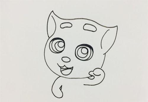 轻松绘制卡通汤姆猫全身简笔画 彩色可爱汤姆猫分步教程-2
