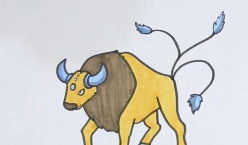 分步教程：如何绘制色彩鲜艳的卡通黄牛简笔画-4