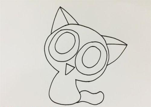 萌趣猫咪简笔画合集 手把手教你绘制可爱小猫涂色画-3