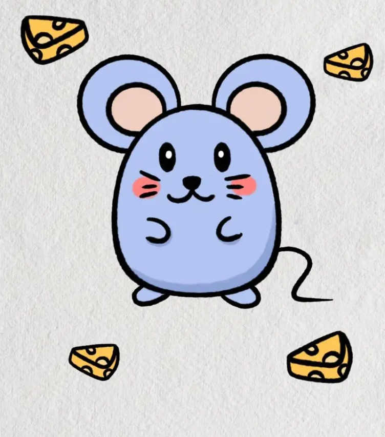 创意简笔画教学：数字7变身可爱小老鼠-2