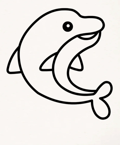海豚简笔画教程：儿童动物绘画指南-6
