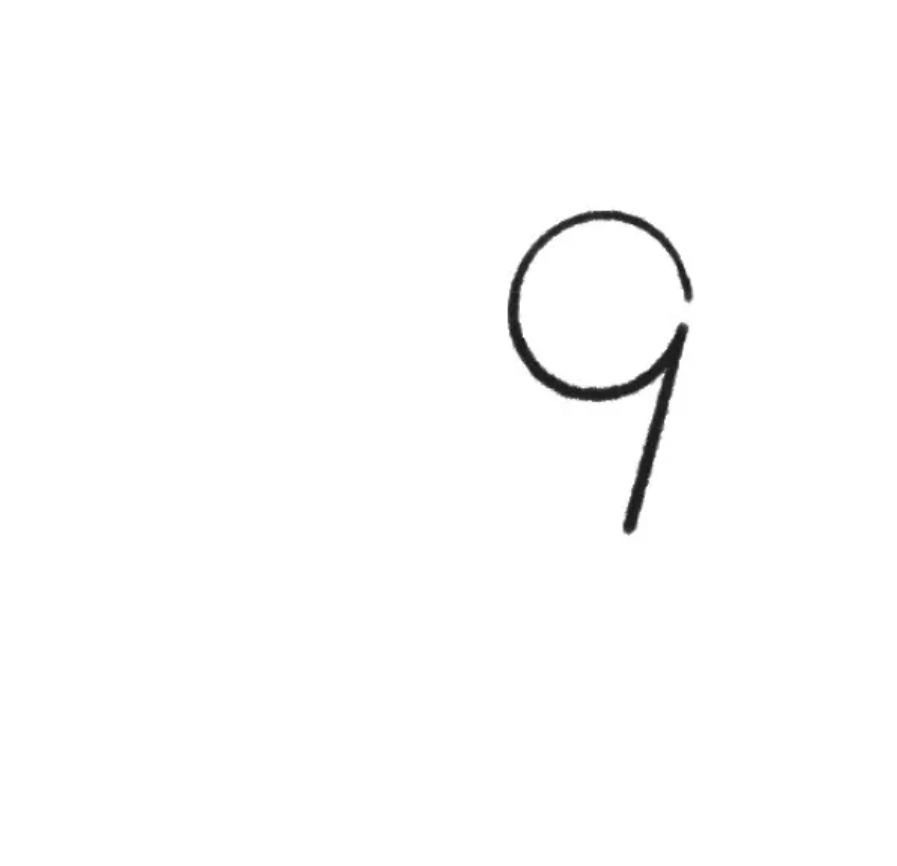 数字变形记：用数字9创作打盹猫咪的趣味简笔画-7