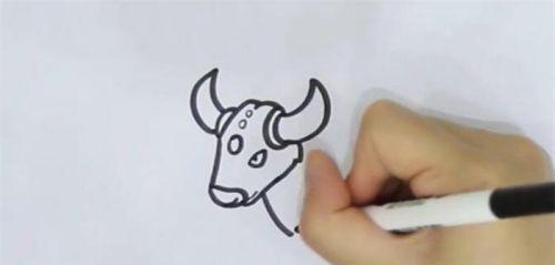 分步教程：如何绘制色彩鲜艳的卡通黄牛简笔画-1