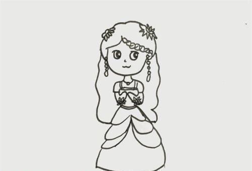 轻松学会绘制精美少女公主简笔画 简单易上手的美少女彩绘教程-3