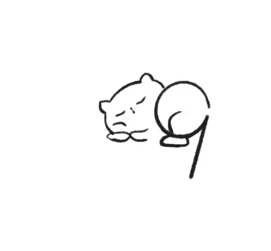 数字变形记：用数字9创作打盹猫咪的趣味简笔画-10